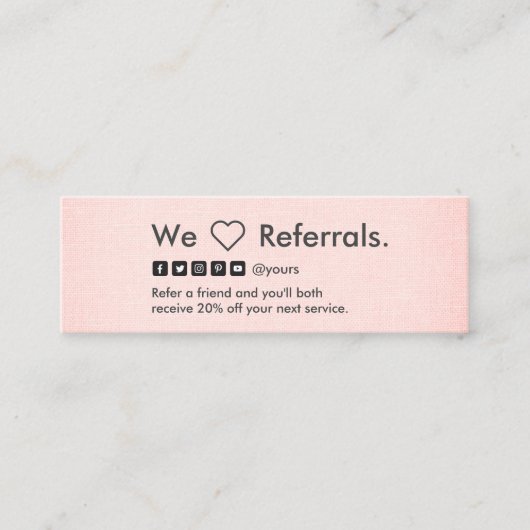 Berufliches sauberes Minimalistisches erröten Mini Visitenkarte (Vorderseite)