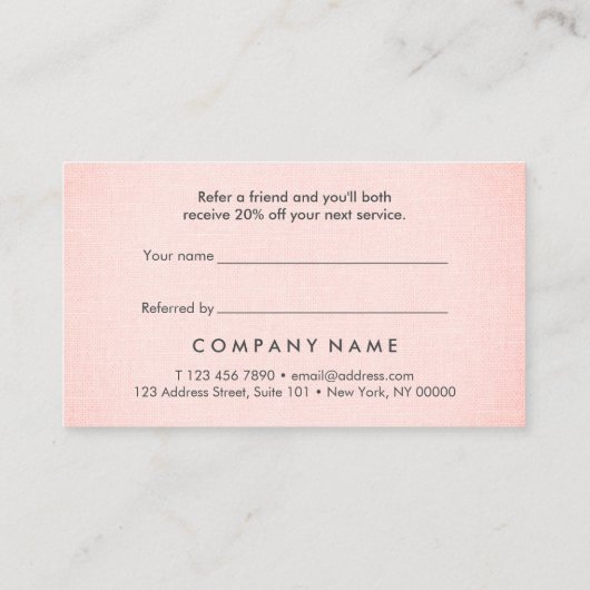 Berufliches sauberes Minimalistisches erröten Visitenkarte (Rückseite)