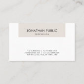 Berufliches schlankes elegantes Grafikdesign Schli Visitenkarte (Rückseite)