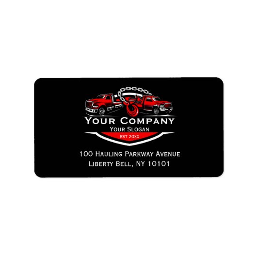Berufliches Schleppunternehmen, Abschleppdienst Adressaufkleber (Vorne)