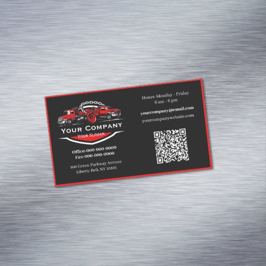 Berufliches Schleppunternehmen, Abschleppdienst Magnetische Visitenkarte (Beispiel)