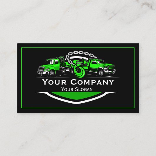 Berufliches Schleppunternehmen, Abschleppdienst Visitenkarte (Vorderseite)