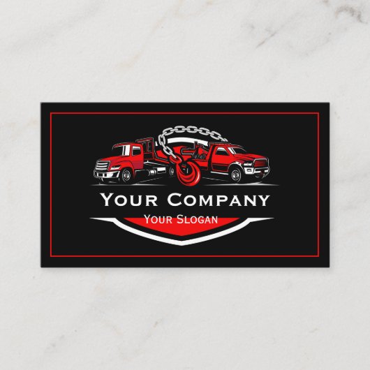 Berufliches Schleppunternehmen, Abschleppdienst Visitenkarte (Vorderseite)