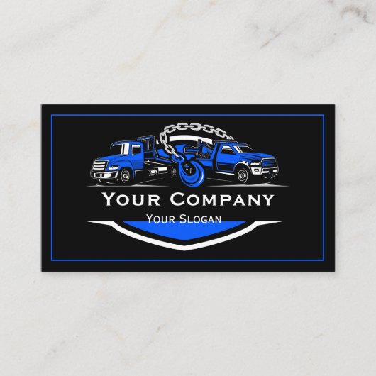 Berufliches Schleppunternehmen, Abschleppdienst Visitenkarte (Vorderseite)