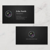 Berufliches Schlicht Schwarz - Kamerahograf Visitenkarte (Vorne/Hinten)