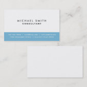 Berufliches schlichtes elegantes modernes Blaues Visitenkarte (Vorne/Hinten)