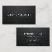 Berufliches schlichtes elegantes schwarzes visitenkarte (Vorne/Hinten)