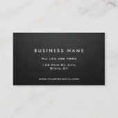 Berufliches schlichtes elegantes schwarzes visitenkarte (Rückseite)