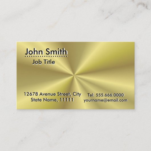 Berufliches schlichtes Goldmetallischer Visitenkarte (Vorderseite)