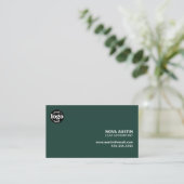 Berufliches schlichtes Green-Minimal-Design mit Lo Visitenkarte (Stehend Vorderseite)