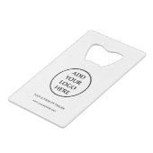 Berufliches Schlichtes Logo für Unternehmen Geldbeutel Flaschenöffner (Vorderseite Schrägansicht)