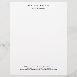 Berufliches Schlichtes Minimalistisches Weiß Briefbogen