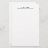 Berufliches Schlichtes Minimalistisches Weiß Briefpapier (Vorne/Hinten)