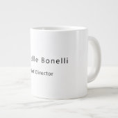 Berufliches Schlichtes Minimalistisches Weiß Jumbo-Tasse (Vorderseite Rechts)