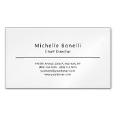 Berufliches Schlichtes Minimalistisches Weiß Magnetische Visitenkarte (Vorderseite)