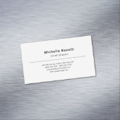Berufliches Schlichtes Minimalistisches Weiß Magnetische Visitenkarte (Beispiel)
