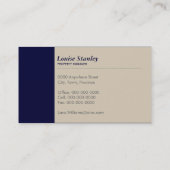 BERUFLICHES schlichtes modernes, schlichtes Marine Visitenkarte (Rückseite)