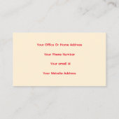 Berufliches schlichtes Orange Ivory Off White Visitenkarte (Rückseite)