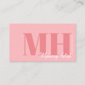 Berufliches schlichtes, rosa Monogramm Visitenkarte (Vorderseite)