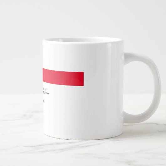 Berufliches Schlichtes Rot Jumbo-Tasse (Rechts)
