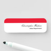 Berufliches Schlichtes Rot Namensschild (Beispiel)