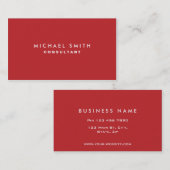 Berufliches Schlichtes Rotes Elegantes Anwesen Visitenkarte (Vorne/Hinten)