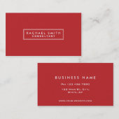 Berufliches Schlichtes Rotes Elegantes Anwesen Visitenkarte (Vorne/Hinten)