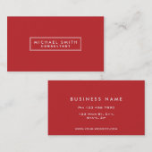 Berufliches Schlichtes Rotes Elegantes Einfaches M Visitenkarte (Vorne/Hinten)