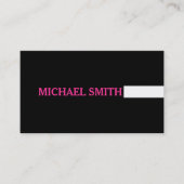 Berufliches Schlichtes Schwarz Modernes Heissrosa Visitenkarte (Vorderseite)