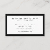 Berufliches, schlichtes schwarzes Grenzlogo Visitenkarte (Rückseite)