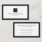 Berufliches, schlichtes schwarzes Grenzlogo Visitenkarte (Vorne/Hinten)