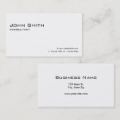 Berufliches schlichtes weißes elegantes modernes visitenkarte (Vorne/Hinten)