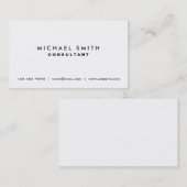 Berufliches schlichtes weißes elegantes modernes visitenkarte (Vorne/Hinten)