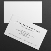 Berufliches Schlichtes Weißgeneraldesign Einfach Visitenkarte