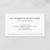 Berufliches Schlichtes Weißgeneraldesign Einfach Visitenkarte (Vorderseite)