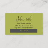 Berufliches Schwargrün Visitenkarte (Rückseite)