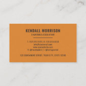 Berufliches Schwarz-Bright-Orange-Rechnungswesen Visitenkarte (Rückseite)