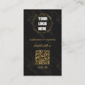 Berufliches Schwarz-Design - Neuer QR-Code Visitenkarte (Vorderseite)