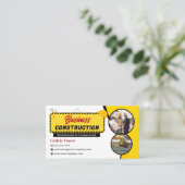 Berufliches Schwarz-Gelb-Gebäude Visitenkarte (Stehend Vorderseite)