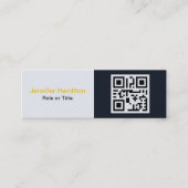 Berufliches Schwarz-Gelb-Logo hinzufügen QR-Code Mini Visitenkarte (Vorderseite)