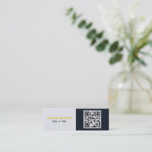 Berufliches Schwarz-Gelb-Logo hinzufügen QR-Code Mini Visitenkarte (Stehend Vorderseite)
