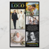 Berufliches Schwarz-Gelb-Minze-Logo Flyer (Hinten)