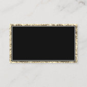 Berufliches Schwarz-Glitzer-Frame-Logo Visitenkarte (Rückseite)