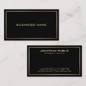 Berufliches Schwarz-Gold-Elegant Visitenkarte (Vorne/Hinten)