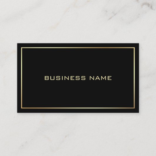 Berufliches Schwarz-Gold-Elegant Visitenkarte (Vorderseite)