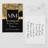 Berufliches Schwarz/Gold mit Monogramm Visitenkarte (Vorne/Hinten)