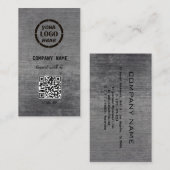 Berufliches Schwarz-Grau-Design Moderner QR-Code Visitenkarte (Vorne/Hinten)