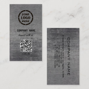 Berufliches Schwarz-Grau-Design Moderner QR-Code Visitenkarte