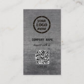 Berufliches Schwarz-Grau-Design Moderner QR-Code Visitenkarte (Vorderseite)