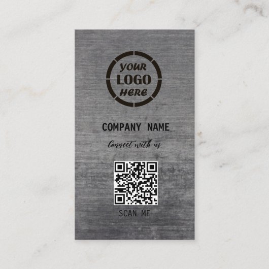 Berufliches Schwarz-Grau-Design Moderner QR-Code Visitenkarte (Vorderseite)